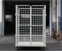 RB1002 Entrepôt Cargo Transport Électrique Galvanisé Pliant Treillis Métallique Conteneur Logistique Chariot Roulant