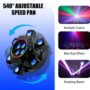 Directo de Fábrica, Luz Móvil Bee Eye de 150W para Discoteca y Fiestas, Láser con Efecto Strobe, 6 Brazos RGBW DMX512, Control por Sonido, IP20, para Bares, DJ y Conciertos - Product Image 4