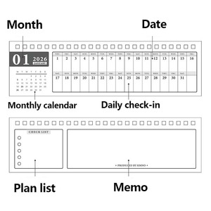 High Quality Eco-Friendly 2026 Mini Desktop Calendar Customizable Planner Calendar for Advertising