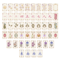En stock : Ensemble de Mahjong Mahjmood la Collection Eloise, Tuiles de Mahjong en Acrylique, Dos Tortue Paons Gracieux, pour le Divertissement