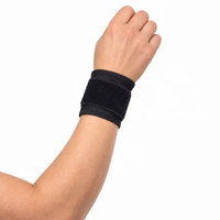 Attelle de poignet sportive élastique en fibre de polyester, anti-entorse, conception enveloppante, compression réglable, fermeture auto-agrippante, soutien