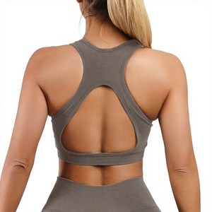 Soutien-gorge de sport respirant pour femmes, fabrication OEM, maintien élevé, extensible dans quatre directions, en Spandex/Coton, sans rembourrage, pour le fitness et le yoga - Product Image 4
