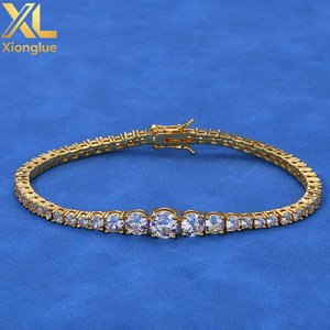 New Style Iced Out Jewelry Bling Diamond Tennis Chain Gold Silver Round Cubic Zirconia Tennis Chain <b>Bracelet</b> for Girls Gift - Product Image 3