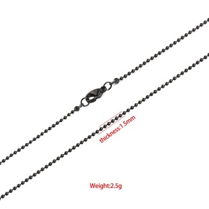 Ventes directes d'usine 1.5mm en acier inoxydable boule chaîne collier plaqué or géométrique bricolage pendentif bijoux chrétien homard - Product Image 2