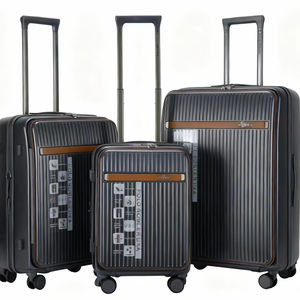 Valise thermoformée de pointe pour PC avec poche avant et roulettes de haute qualité, chariot en aluminium pour un déplacement facile - Product Image 1