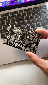 Dropshipping tùy chỉnh màu đen Matt Laser khắc AMEX sọc từ chữ ký ngân hàng kiểm soát truy cập thẻ sản phẩm - Product Image 6