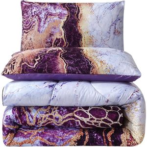 Ensemble de couettes en marbre aquarelle de lave volcanique en microfibre ultra douce 3 pièces tissé floral vert pour toutes les saisons 7 pièces de Noël - Product Image 4
