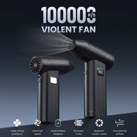 Souffleur d'air portatif multifonctionnel 100 000 tr/min, ventilateur portable 5 vitesses, batterie rechargeable, boîte ondulée pour usage domestique, automobile et extérieur