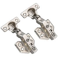 Charnière de porte de placard unidirectionnelle en acier allié nickelé professionnel, à fermeture amortie, entièrement recouverte, de 26 mm, en forme de coupelle