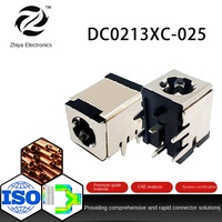 Connecteur de prise horizontale à soudure DC JACK DC0213XC-025 avec boîtier en cuivre pour équipement de sécurité