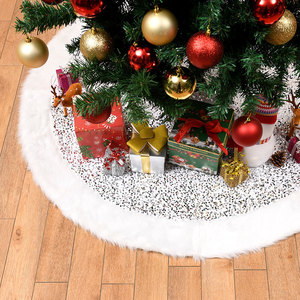 New cross-border Christmas tree skirt, plush <b>sequined</b> <b>fabric</b> Christmas tree base apron decoration, Christmas tree skirt. - Product Image 4