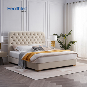 Lit rembourré en cuir King Size Ventes d'usine Ensembles pour <span class=keywords><strong>chambre</strong></span> moderne Lit double en cuir minimaliste - Product Image 2