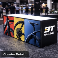 Stand d'exposition personnalisé 10x20 pieds avec arche rétroéclairée et affichage lumineux LED pour les marques de cyclisme CABDA