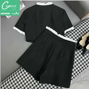 Candice wholesale high quality inspired famous brand luxury designer tracksuit 2 piece pants set women