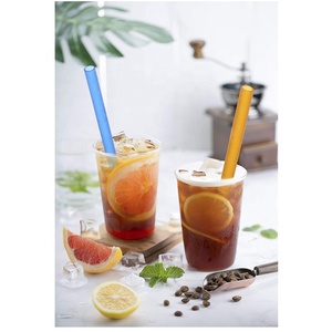 GROSIR Sedotan Plastik Keras 12mm yang Dapat Digunakan Kembali Set Sedotan Bubble Tea Boba dengan Sikat Pembersih 8+2 - Product Image 3