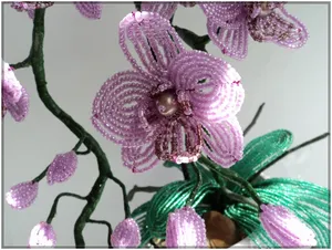 Bouquet de fleurs artificielles perlées, orchidée perlée, bouquet de mariage, décoration de fête de <span class=keywords><strong>jardin</strong></span> pour cadeaux de mariage et remerciement des enseignants - Product Image 3
