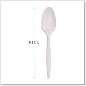 Boardwalk 5.31 Pulgadas Cuchara Desechable de Plástico Polipropileno de Peso Medio, Blanca, 1000 Unidades por Caja - Product Image 3