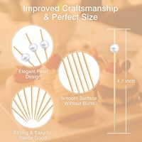 Bâtonnets à cocktail en bambou écologiques personnalisés de haute qualité avec finition antiadhésive, bâtonnets perlés jetables sains pour les fêtes de barbecue