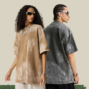 Camiseta Personalizada S25105 para Hombre, Lavado Ácido, Impresión Digital, Estilo Urbano, Hip Hop, 100% Algodón, Logotipo Personalizable, Talla Grande, Vintage, Ecológica - Product Image 3