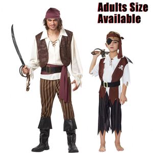 Costume de pirate pour homme adulte, ensemble veste, pantalon, chapeau, ceinture pour fête à thème Halloween - Médiéval Renaissance 4ourcostumes - Product Image 3