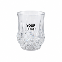 Gobelet Cadeau Transparent 7oz avec Logo Personnalisé, 6 LED RGB Activées par l'Eau, Bouton Poussoir, 3 Modes de Clignotement, Vaisselle Lumineuse LED Ananas en Gros