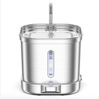 Fontaine à eau pour animaux de compagnie en acier inoxydable, intelligente, rechargeable, moderne, étanche IPX8, sans pompe, détachable, pour chatons, chats, extérieur