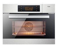 Four micro-ondes multifonction compact de 45cm de haut avec four à vapeur, grill et friteuse à air 4 en 1