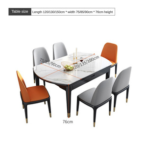 Bộ bàn ăn hiện đại sang trọng, thiết kế đơn giản, bàn tròn có thể kéo dài, 6 chỗ ngồi, bán chạy - Product Image 6