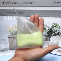 Sac en filet de nylon coréen fait main 9*11 cm avec cordon de serrage pour savon de bain moussant et nettoyant, avec logo personnalisable