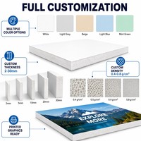 Plaque en mousse PVC personnalisée de 1220 mm x 2440 mm, épaisseur de 2 à 30 mm, densité de 0,4 à 0,9 g/cm³, pour enseignes de placards