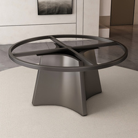 Socle de table à manger moderne de luxe en acier inoxydable avec support de jambe en marbre et support de plaque en pierre pour la maison ou le salon