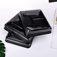 Restauration, plats à emporter, contenants de préparation des repas à 4 compartiments, boîtes à lunch en plastique jetables avec couvercles