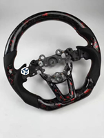 Volante Deportivo de Cuero para Mazda, con Fibra de Carbono Real, Base Plana, Sensación Cómoda, para Mazda 3 Axela CX4 CX5