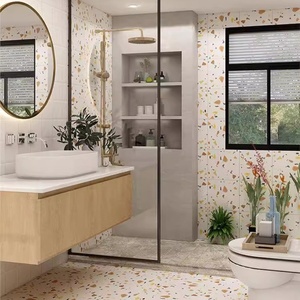 Piastrelle <span class=keywords><strong>per</strong></span> <span class=keywords><strong>Pavimenti</strong></span> in Ceramica Colorata Stile Nordico Moderno, Effetto Terrazzo Opaco 600x600, <span class=keywords><strong>Antiscivolo</strong></span> <span class=keywords><strong>per</strong></span> Bagno, Balcone, Cucina - Product Image 5
