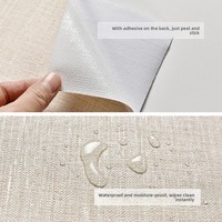 Papier peint auto-adhésif épaissi à texture de soie, imperméable, résistant à l'humidité, aspect naturel, décoration intérieure