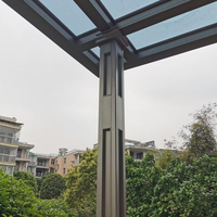 Pergola de jardin extérieure personnalisée avec toit transparent quatre saisons, véranda en verre, panneaux de verre pour balcon, véranda en verre