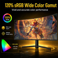 Monitor Gaming Curvo de 49 Pulgadas, 240Hz, 5K, IPS/VA, Ultra Ancho, Tiempo de Respuesta de 1ms, Soporte Ajustable, Pantalla para PC de Escritorio, Cuidado de la Vista