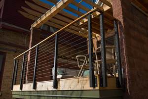 Rampe en câble pour terrasse, <span class=keywords><strong>mezzanine</strong></span> abordable, rampe en acier de 8 mm, main courante en <span class=keywords><strong>bois</strong></span>, installation facile, rampes en verre sans cadre - Product Image 2