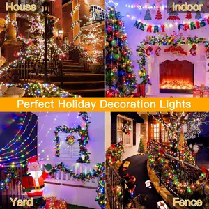 Solar Lights Outdoor LED Fairy String Light Decoration Garland 8 Modes Waterproof For Garden Patio Christmas Decor