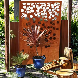 Customized Art Deco Style Rusty Corten Steel Garden Privacy Screen Manufacturer's Product - Product Image 4