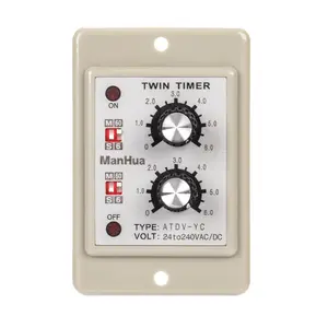 Manhua On Off Double Timer Relais Bouton Contrôle Temps Commutateur <span class=keywords><strong>ATDV</strong></span> 6S-60M Carte Relais 24 à 240VAC/DC Accès Électrique - Product Image 1