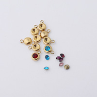 Supports de breloques de naissance vides en acier inoxydable à boucle unique de 6,5 mm, 12 couleurs, pour la création de bijoux DIY, fournitures artisanales, vente en gros