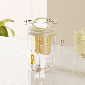 Carafe à eau froide résistante à la chaleur avec robinet, grande capacité, distributeur de boissons pour réfrigérateur domestique, thé aux fruits, boissons glacées - Product Image 4