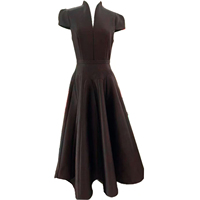 Robe élégante pour femme, nouvelle collection automne 2025, col en V, coupe ajustée, style évasé, grande ampleur