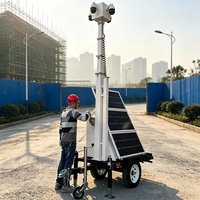 Remorque de surveillance portable à énergie solaire avec 3 panneaux solaires de 100W pour la surveillance des champs gaziers