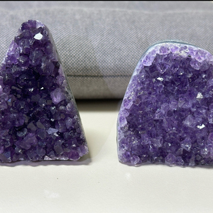 Mini Amethyst <b>Cluster</b> Geode Mineral Specimen Handmade Sandblasted Feng Shui Home Decoration - Product Image 4