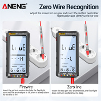 Multimètre numérique professionnel rechargeable ANENG 681, testeur de tension sans contact, testeur de tension AC/DC, écran LCD, testeur de courant