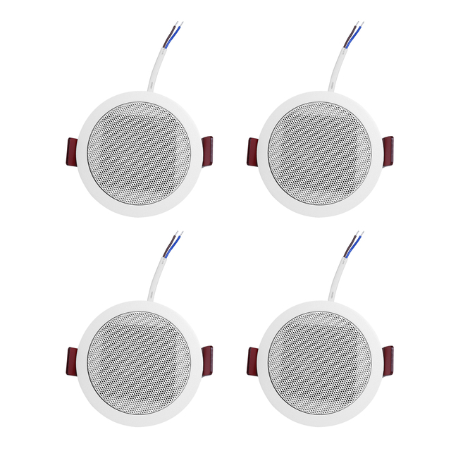 4-Pack Bluetooth Ceiling Speakers CB-410, Master + 3 Slaves, Multi-Zone Audio System, Low Power, No Complex Wiring