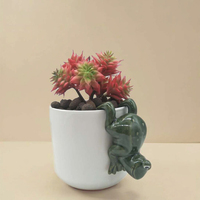 Miniatur Taman Peri Rumah Dekoratif Bantal Vas Pot Bunga Keramik Katak Lucu Menawan Minimalis