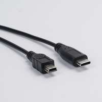Cable Divisor USB Mini 5 Pines Hembra a Mini USB 5 Pines Macho + USB C Macho, Cable de Carga Trenzado 1 a 2 para Cargar Tabletas, Teléfonos y Juguetes